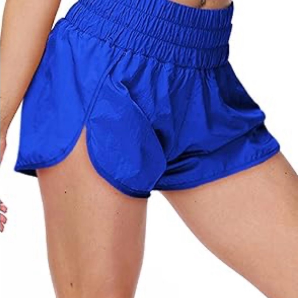 LEG3ND size L woman Vibrant Blue Athletic Shorts with Dolphin Hem